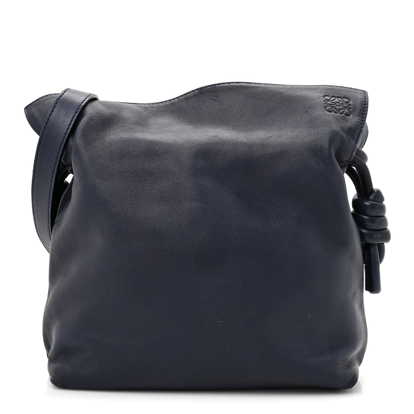 Loewe Calfskin Mini Flamenco Knot Clutch Abyss Blue