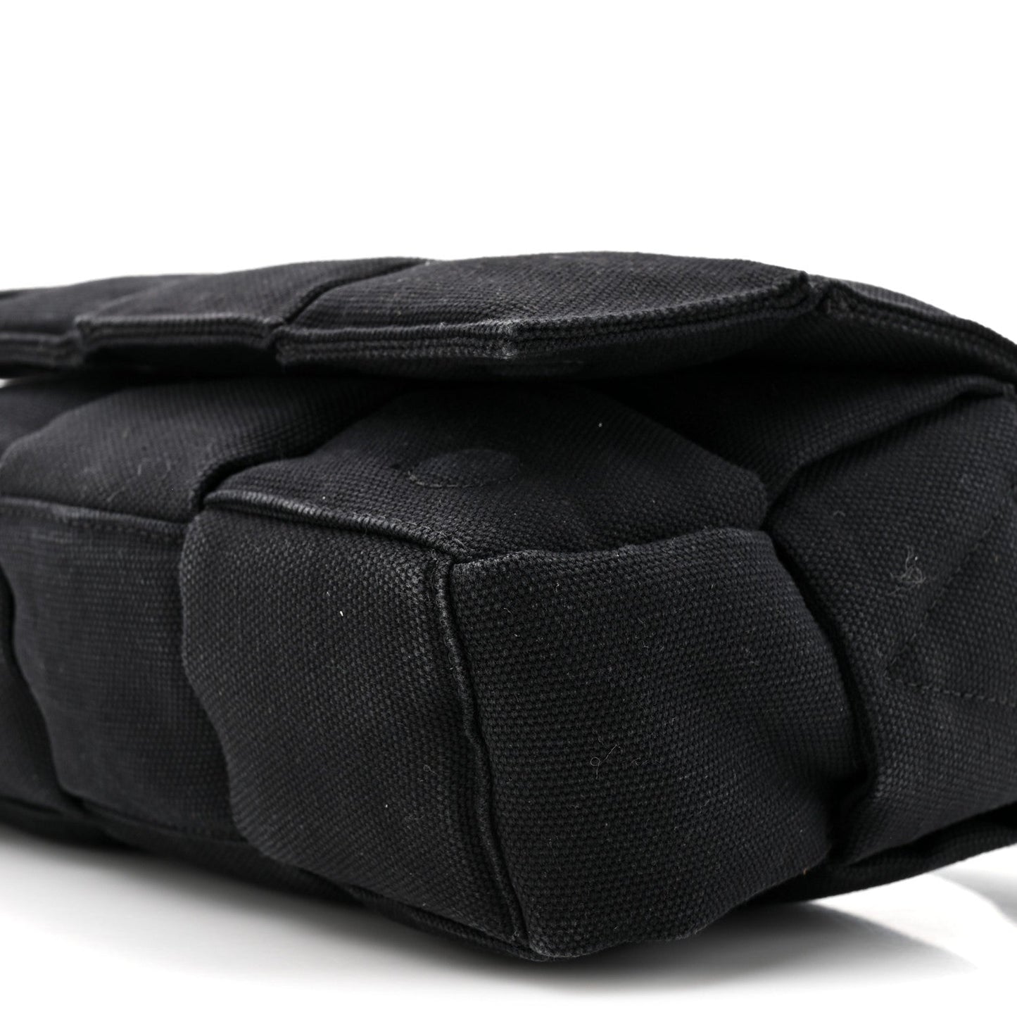 Bottega Veneta Denim Maxi Intrecciato Padded Tech Cassette Bag Black