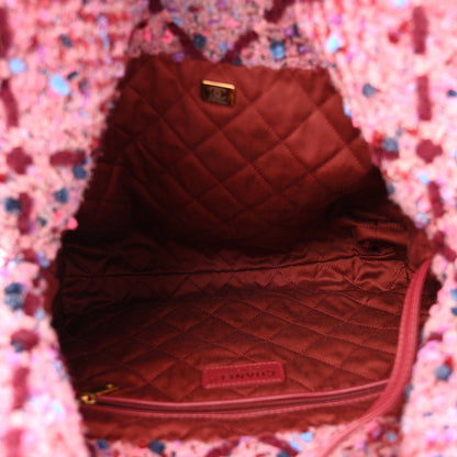 Chanel Tweed Quilted Chanel 22 Pink Burgundy