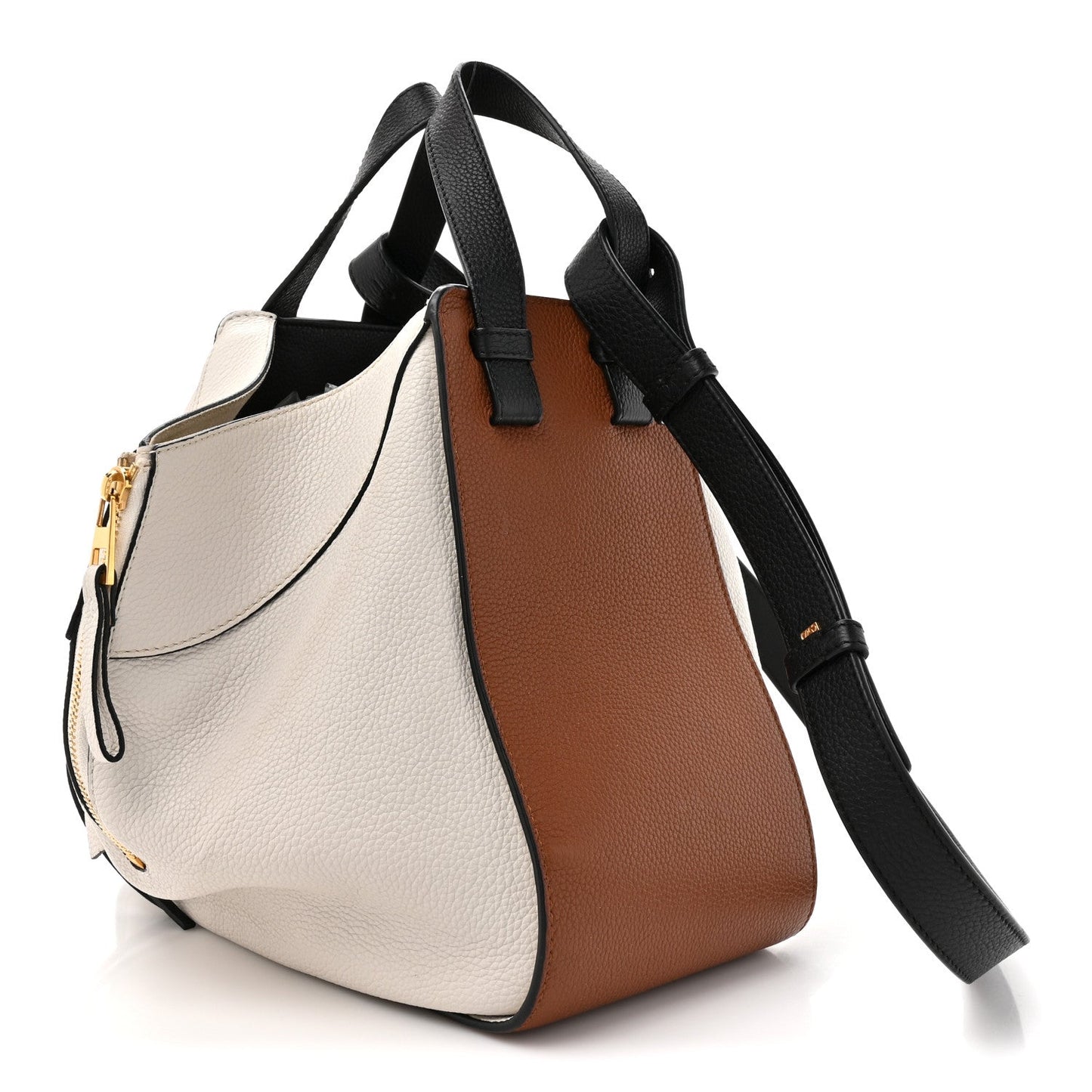 Loewe Calfskin Small Hammock Shoulder Bag Tan Ivory Black