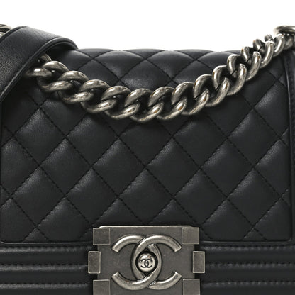 Chanel Lambskin Quilted Small Boy Flap Black