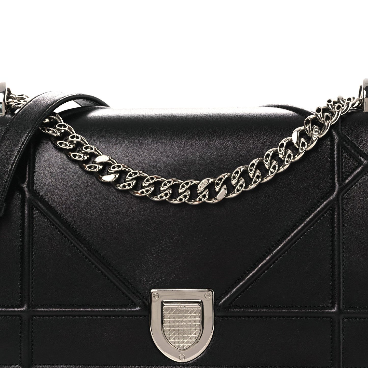 Christian Dior Lambskin Medium Diorama Flap Bag Black