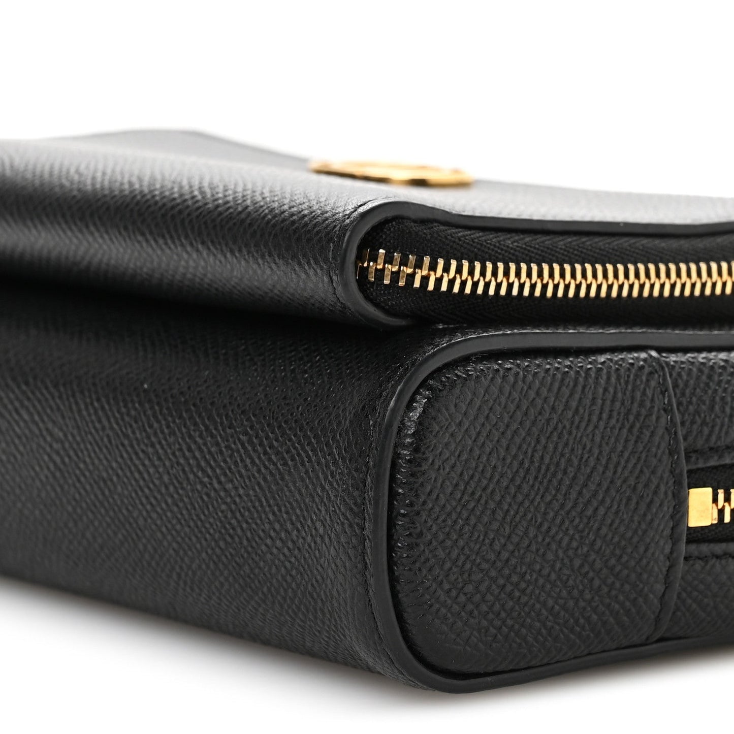 Christian Dior Grained Calfskin Caro Double Pouch Black