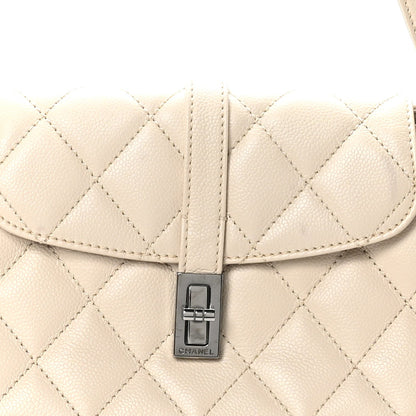 Chanel Caviar Quilted Mademoiselle Flap Bag Light Beige