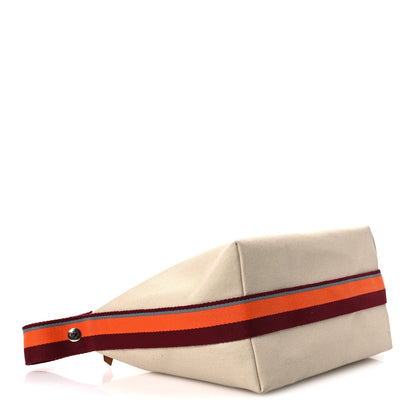 Hermes Cotton Canvas H Pavillon Large Bride-A-Brac Pouch Naturel