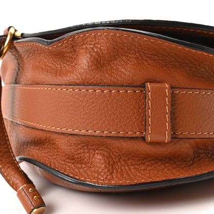Chloe Calfskin Medium Marcie Round Crossbody Bag Tan