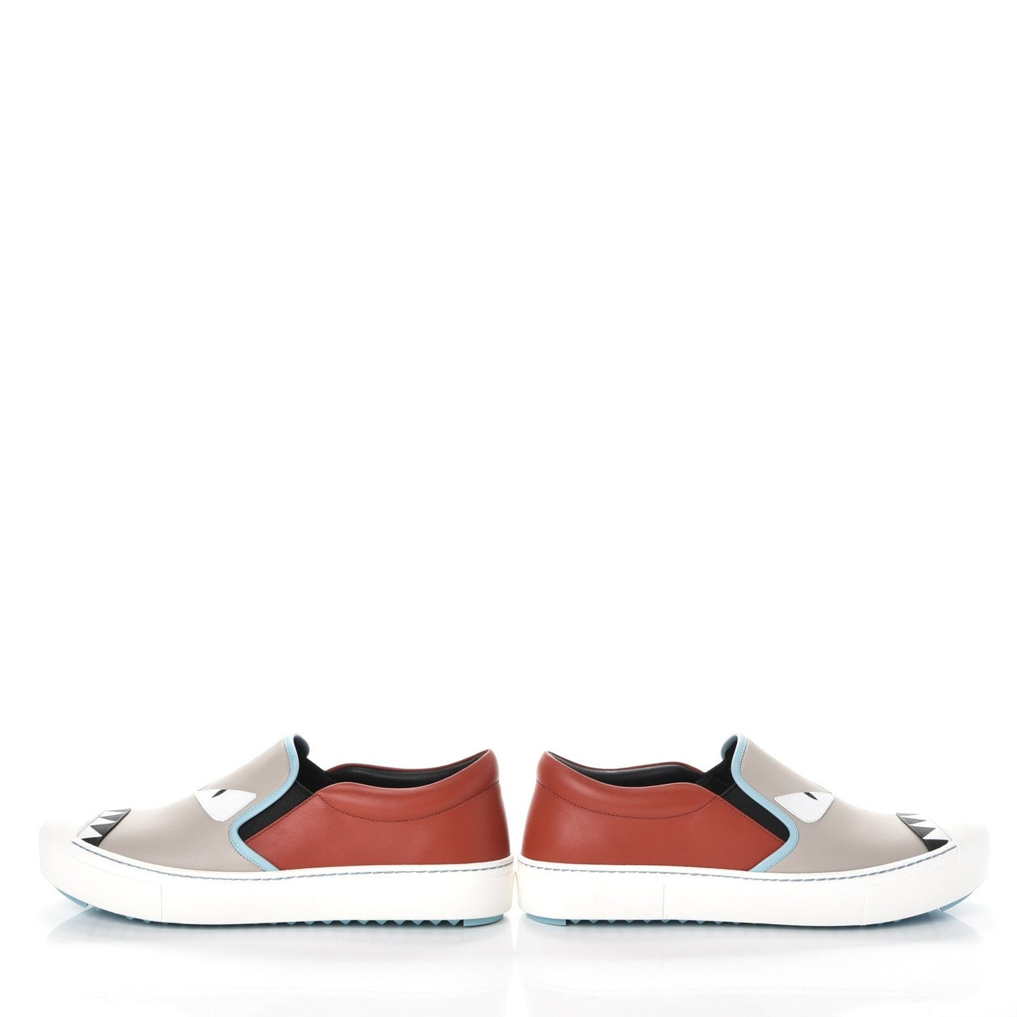 Fendi Vitello Elite Calfskin Monster Bug Slip On Sneakers 39 Multi
