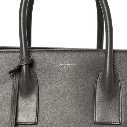 Saint Laurent Calfskin Large Sac de Jour Carryall Grey