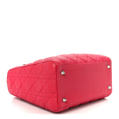 Christian Dior Grained Calfskin Cannage Medium Lady Dior Pink