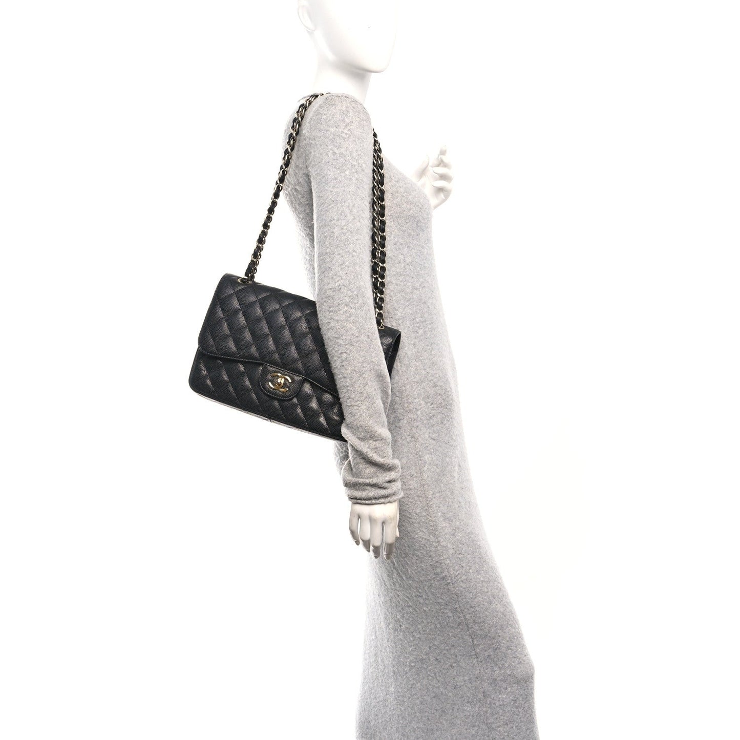 Chanel Caviar Quilted Jumbo Double Flap Black