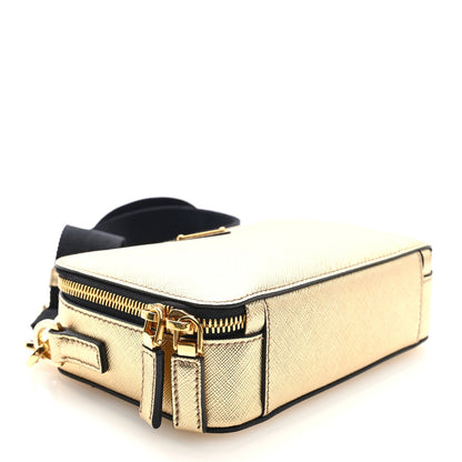 Prada Saffiano Travel Small Brique Crossbody Bag Platino