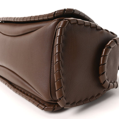 Chloe Grained Calfskin Nahir Shoulder Bag Nut
