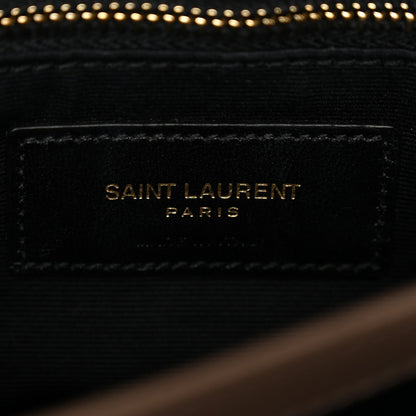 Saint Laurent Calfskin Y Quilted Monogram Toy Loulou Crossbody Bag Taupe