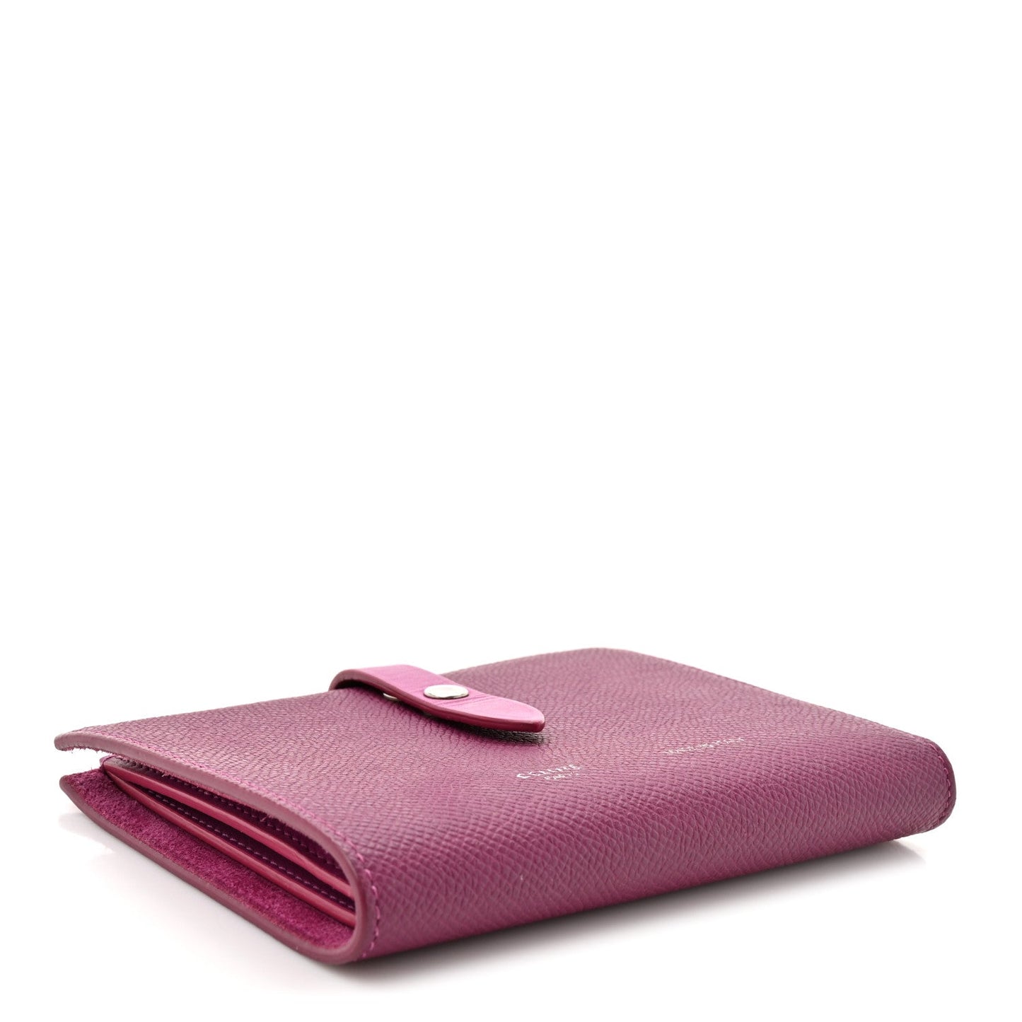 Celine Grained Calfskin Medium Multifunction Strap Wallet Magenta