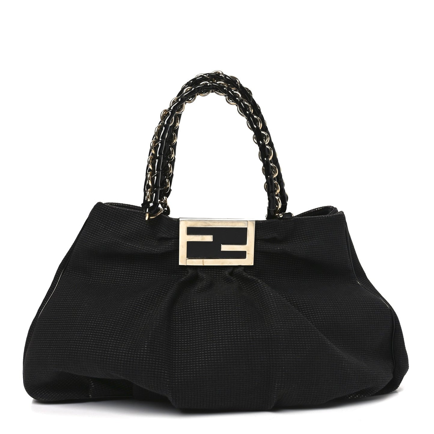 Fendi Canvas Mia Tote Black