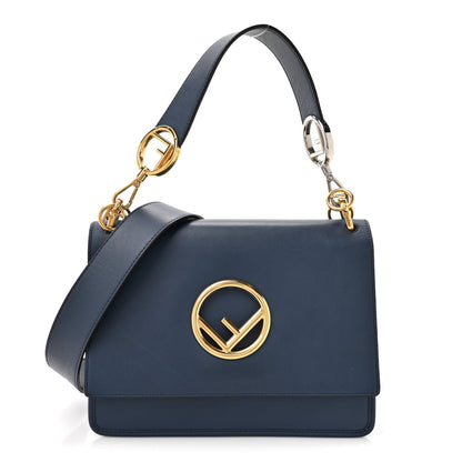 Fendi Vitello Century Opaco F is Fendi Kan I Shoulder Bag Blu Scuro