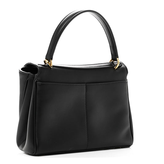 Balenciaga Natural Smooth Calfskin Mini Rodeo Top Handle Handbag Black