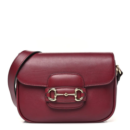 Gucci Soft Calfskin Horsebit 1955 Small Shoulder Bag Rosso Ancora