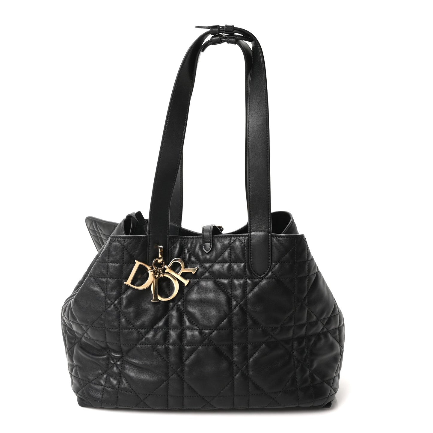 Christian Dior Calfskin Macrocannage Medium Toujours Black