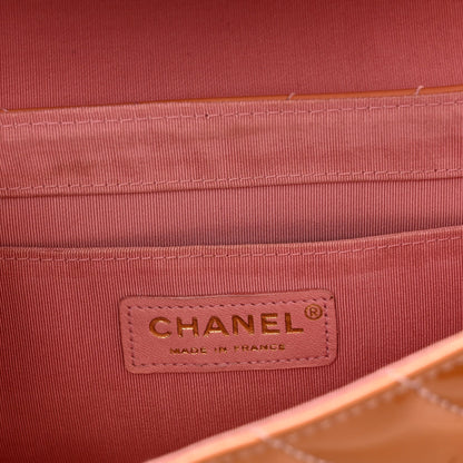 Chanel Patent Calfskin Scallop Quilted Single Flap Pink