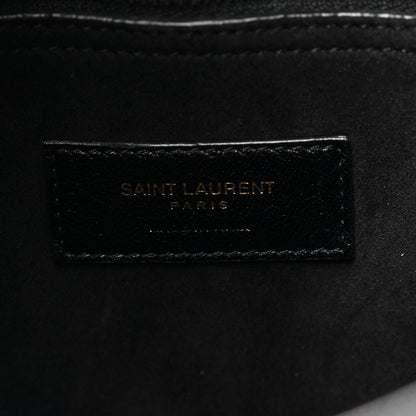 Saint Laurent Suede Studded Bucket Bag Black