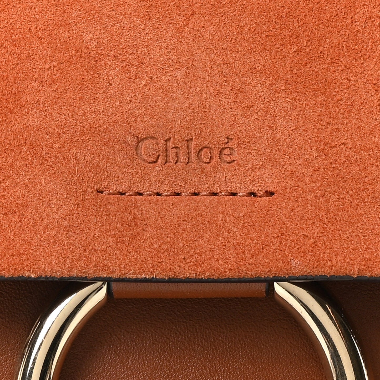 Chloe Suede Calfskin Medium Faye Shoulder Bag Tobacco