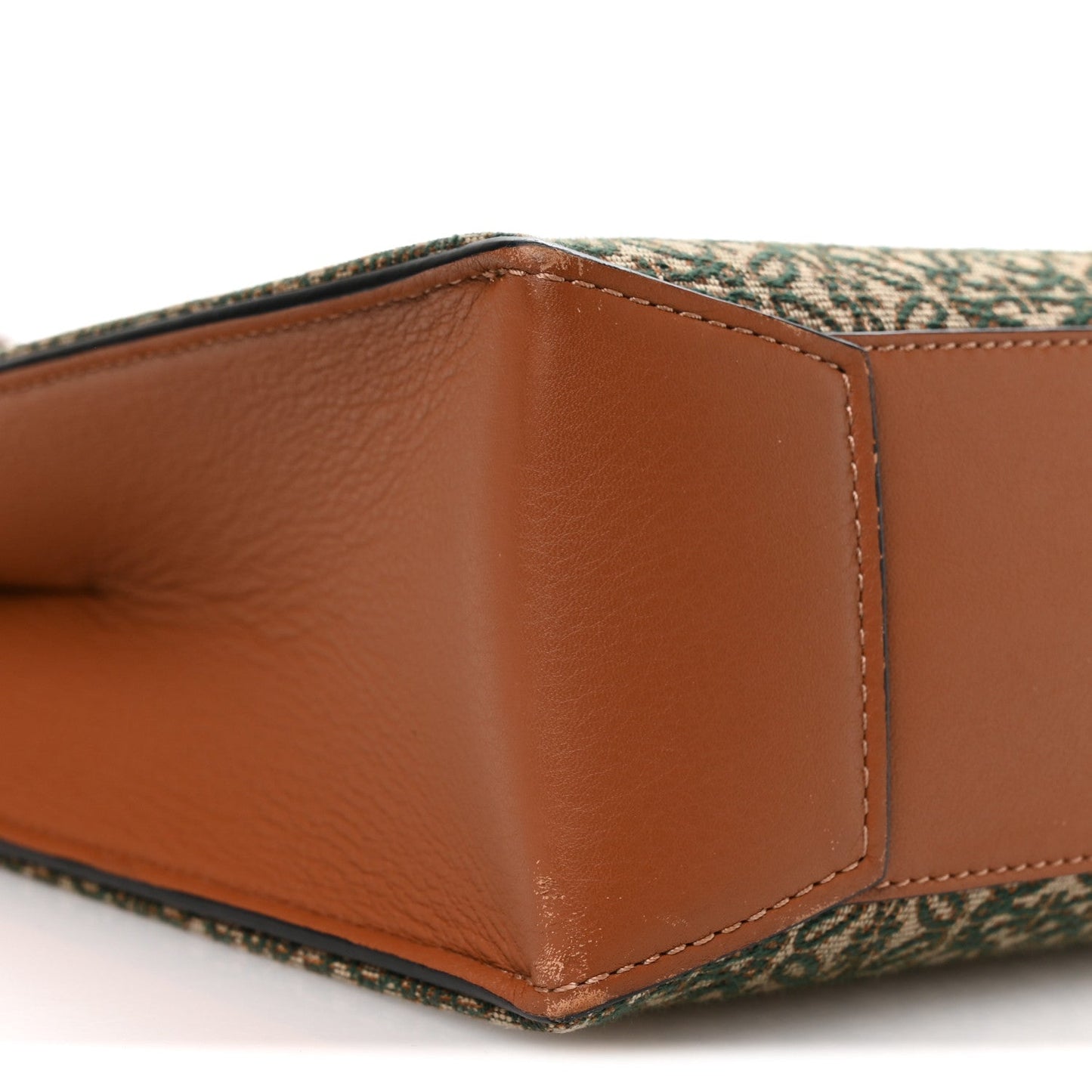 Loewe Jacquard Anagram Calfskin Buckle Tote Green