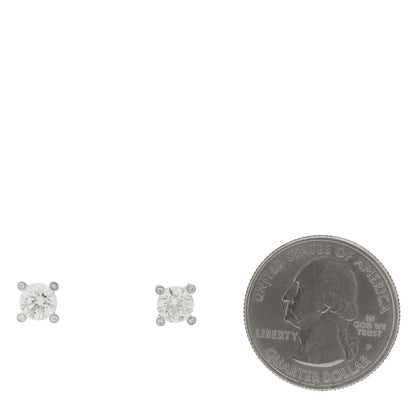 David Yurman Platinum Diamond 1.49ctw Solitaire Stud Earrings