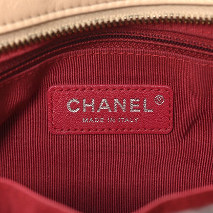 Chanel Aged Calfskin Quilted Medium Gabrielle Hobo Beige Black