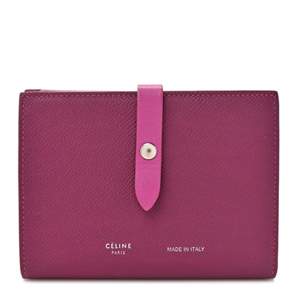 Celine Grained Calfskin Medium Multifunction Strap Wallet Magenta