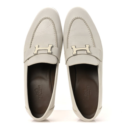 Hermes Calfskin Womens Paris Loafers 37 White